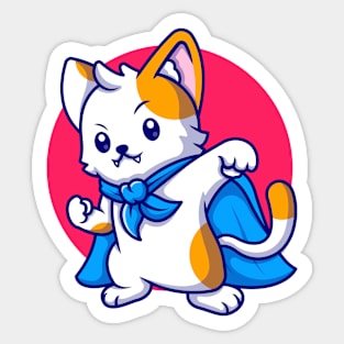 a cute superhero cat Sticker